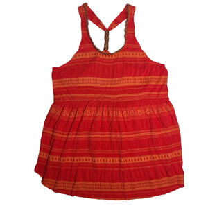 Free People Women's Orange Keyhole Tank